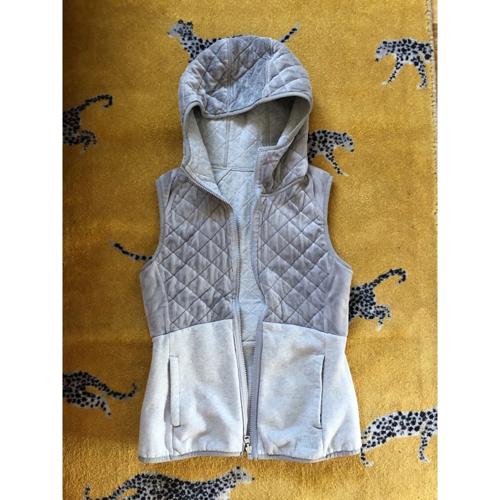 North Face Light Grey Reversible Hooded Vest